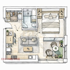 1-СТАЕН, 38 m2 - Holmes.bg 1-СТАЕН, 38 m2