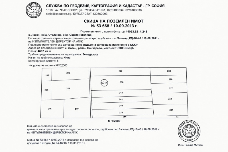 Продава ПАРЦЕЛ, град София, с. Лозен • 466700 € • 54658036 1 — Holmes.bg Продава ПАРЦЕЛ, град София, с. Лозен • 466700 € • 54658036 1