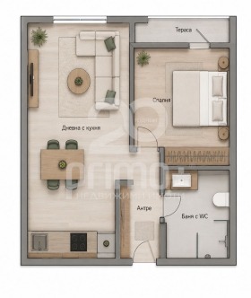 1-СТАЕН, 41 m2 - Holmes.bg 1-СТАЕН, 41 m2