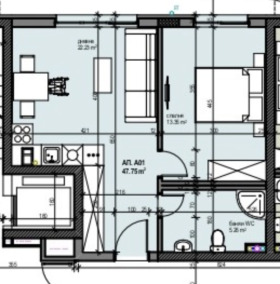 2-СТАЕН, 56 m2 - Holmes.bg 2-СТАЕН, 56 m2