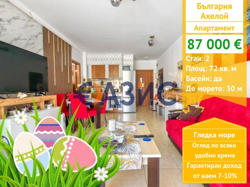 Продава 2-СТАЕН, област Бургас, гр. Ахелой • 87000 € / 170157.21 лв. • 70174252 1 — Holmes.bg Продава 2-СТАЕН, област Бургас, гр. Ахелой • 87000 € / 170157.21 лв. • 70174252 1