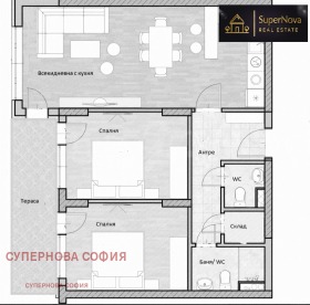 3-СТАЕН, 116 m2 - Holmes.bg 3-СТАЕН, 116 m2
