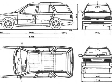 Especificaciones técnicas de Peugeot 405 I Break (15E)