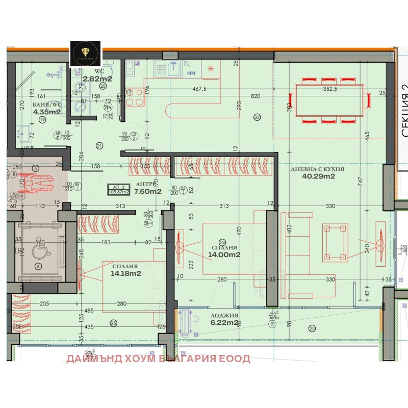 На продаж  2 спальні Пловдив , Тракия , 129 кв.м | 26441293 - зображення [2]