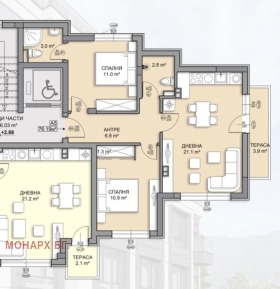 2 soverom Mladost 2, Sofia