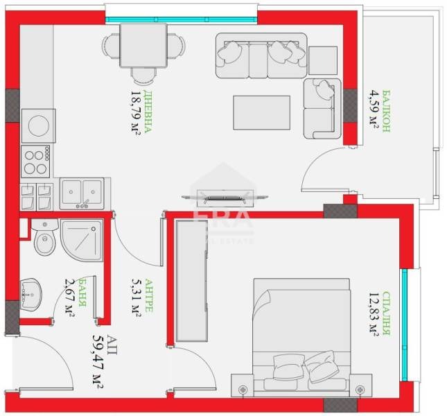 Satılık  1 yatak odası Varna , Vladislav Varnençik 1 , 59 metrekare | 81558248 - görüntü [11]