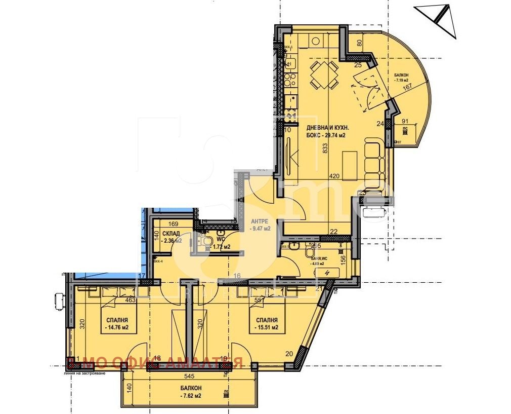 Продава 3-СТАЕН, гр. София, Люлин - център, снимка 2 - Апартаменти - 49308194