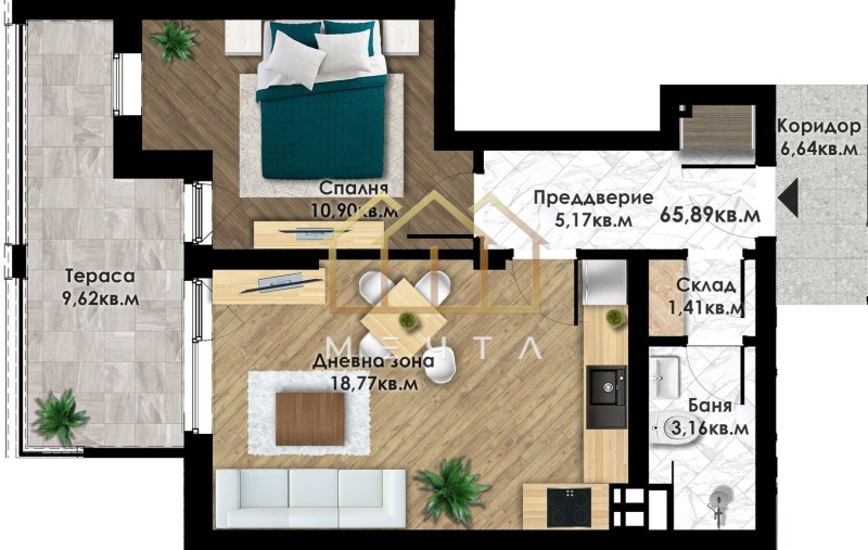 À venda  1 quarto Plovdiv , Sadiiski , 66 m² | 19850491 - imagem [2]