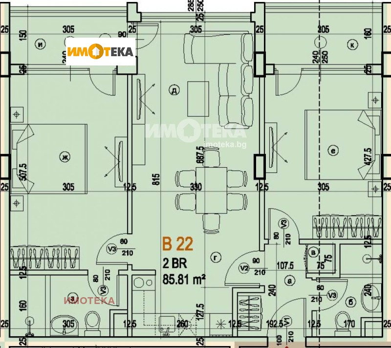 Myytävänä  2 makuuhuonetta Sofia , Manastirski livadi , 97 neliömetriä | 77113936 - kuva [4]