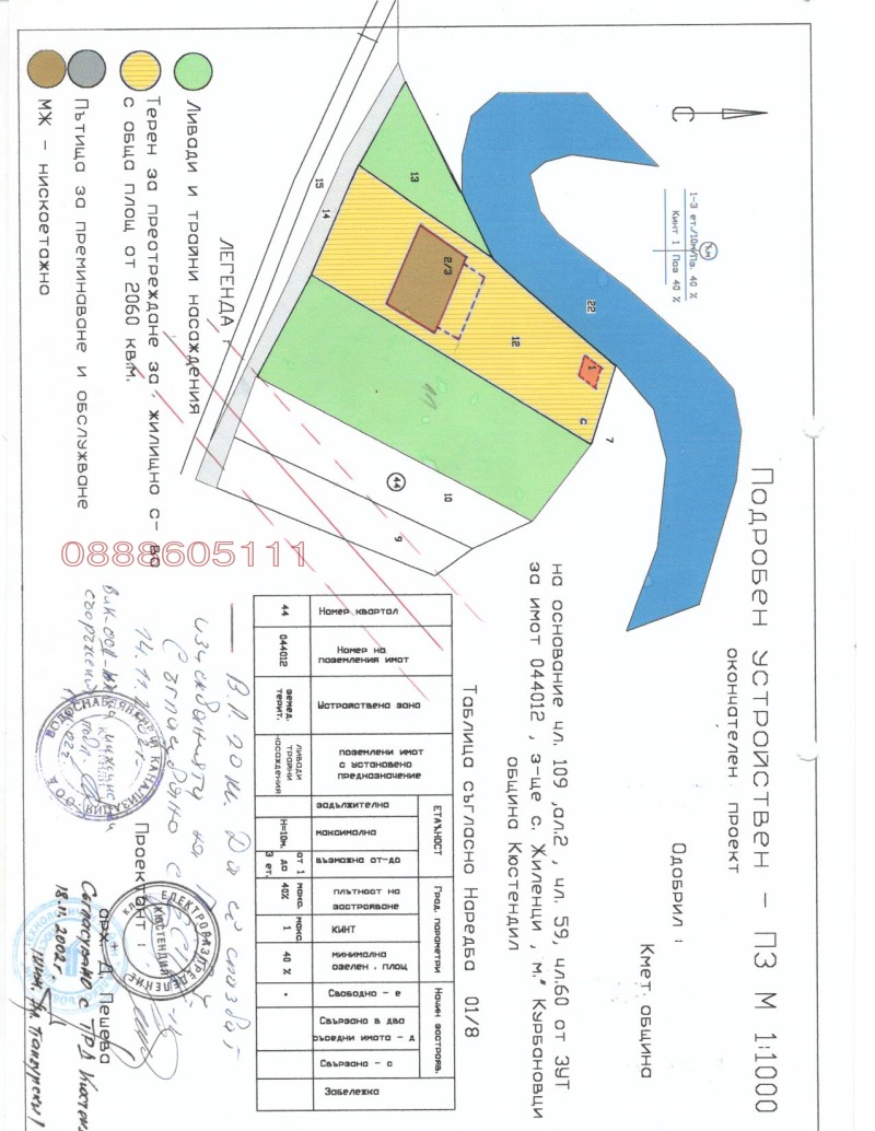 Продава ПАРЦЕЛ в град Кюстендил, Върташево - 2059 кв.м / 80 000 € » 156 466.40 лв.