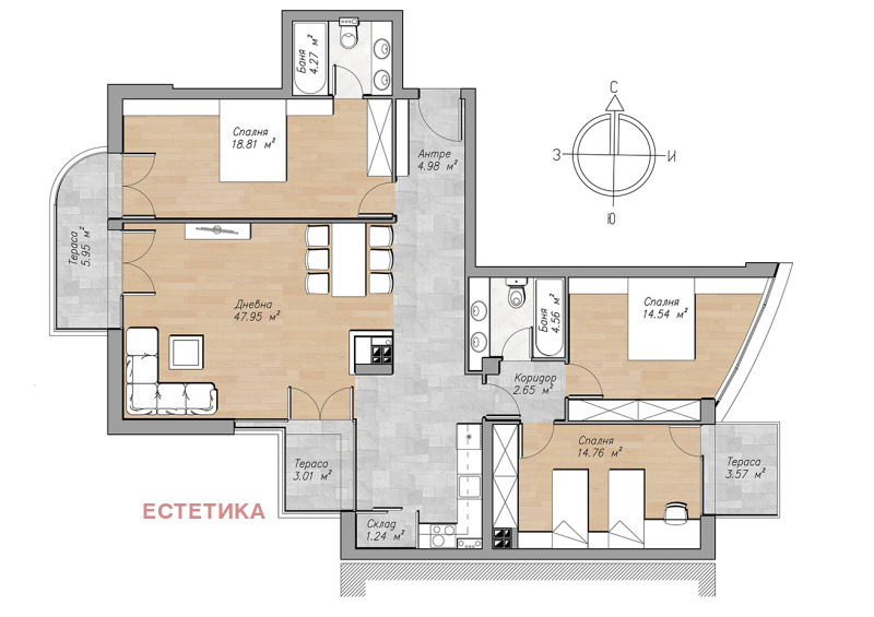 En venta  3 dormitorios Sofia , Oborishte , 175 metros cuadrados | 97222978