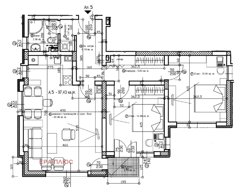 Продава  3-стаен, град София, Левски •  190 541 EUR • ID 93733787 — holmes.bg - [1] 