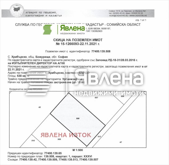 Продаја  Плот регион Софиа , Хераково , 530 м2 | 19248677