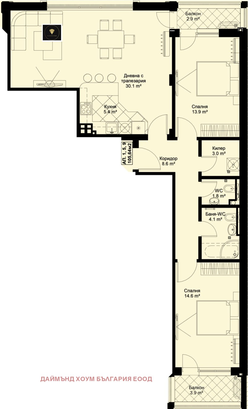 Продава 3-СТАЕН, гр. Пловдив, Христо Смирненски, снимка 2 - Aпартаменти - 47436662