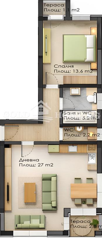 Продава 2-СТАЕН, гр. Пловдив, Прослав, снимка 2 - Апартаменти - 54540240