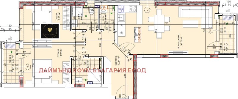 На продаж  2 спальні Пловдив , Тракия , 119 кв.м | 86300521 - зображення [2]