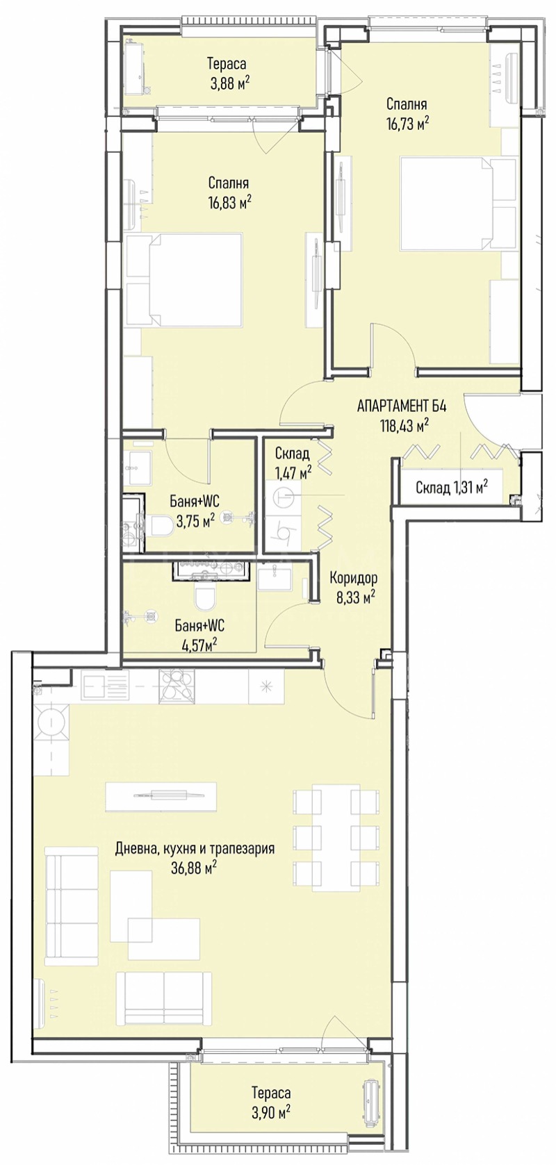 Satılık  2 yatak odası Sofia , Mladost 4 , 146 metrekare | 64293002 - görüntü [4]