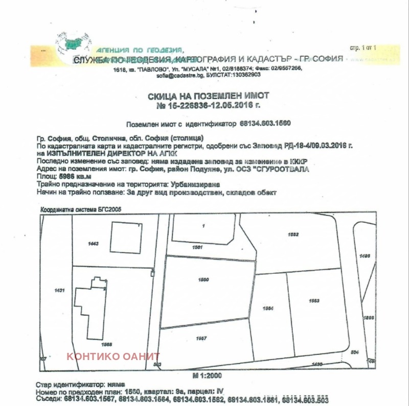 Продава ПАРЦЕЛ, гр. София, Малашевци, снимка 1 - Парцели - 48485843