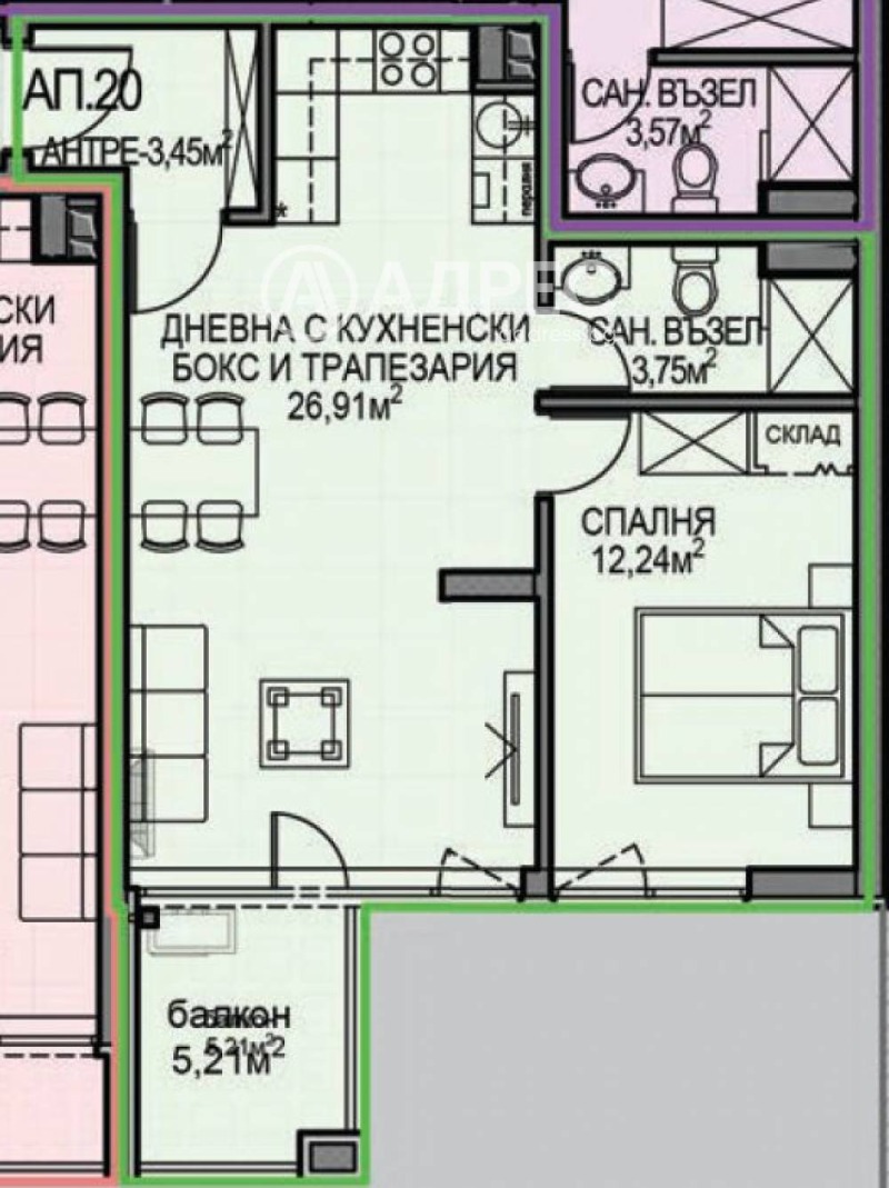 Продава 2-СТАЕН в град София, Обеля 2 - 67 кв.м / 111 280 € » 217 644.76 лв., АДРЕС НЕДВИЖИМИ ИМОТИ