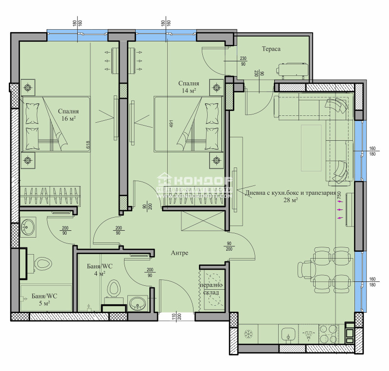 À vendre  2 chambres Plovdiv , Vastanitcheski , 109 m² | 49451404 - image [2]