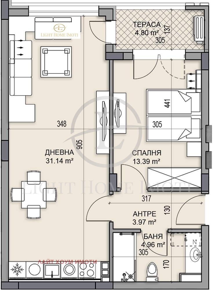 Продаја  1 спаваћа соба Пловдив , Гагарин , 80 м2 | 77254458 - слика [9]