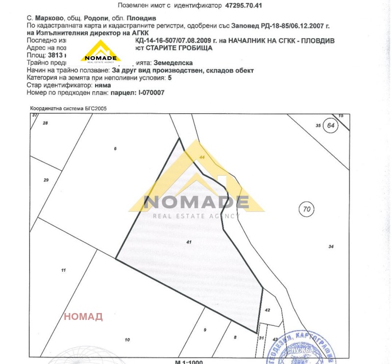 Продава ПАРЦЕЛ, с. Марково, област Пловдив