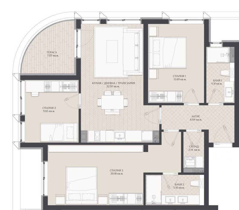 In vendita  3+ camere da letto Burgas , Izgrev , 122 mq | 99078489 - Immagine [4]