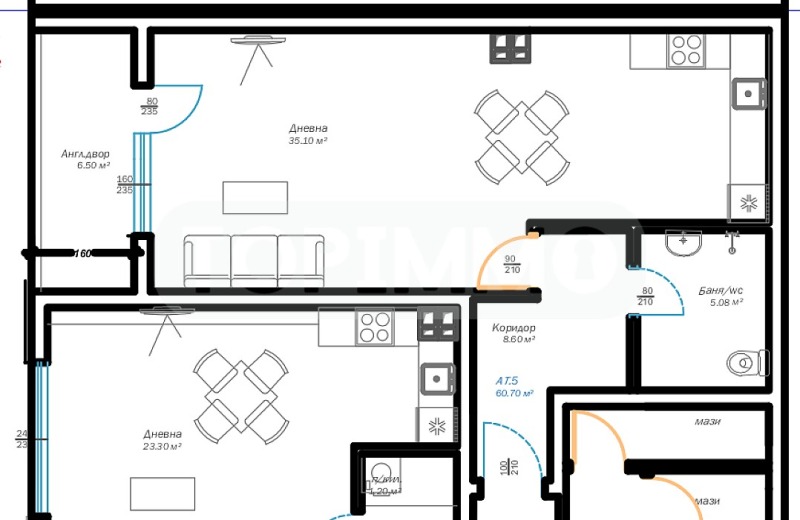 In vendita  Studio Varna , m-t Pchelina , 61 mq | 31308318 - Immagine [5]