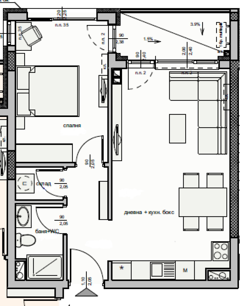 Продава 2-СТАЕН, гр. Бургас, Изгрев, снимка 10 - Апартаменти - 53161769