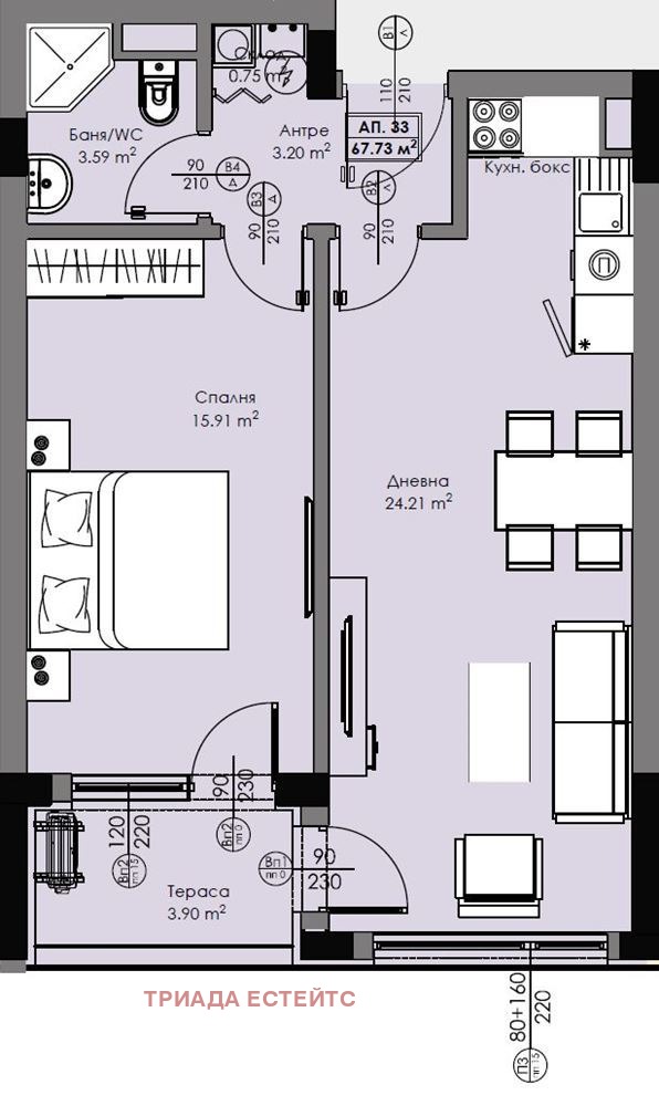 Продава 2-СТАЕН, гр. Бургас, област Бургас