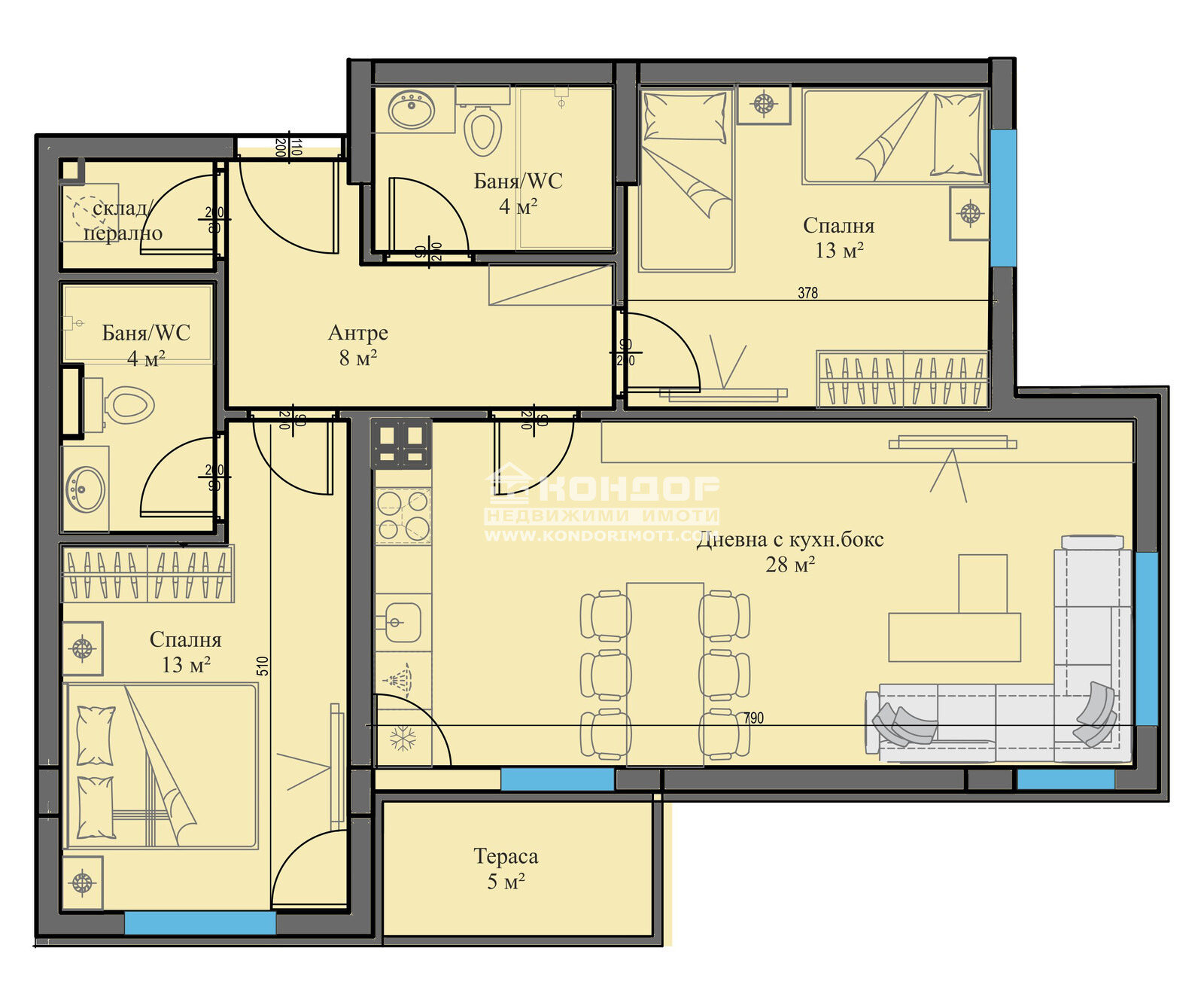 Продава 3-СТАЕН, гр. Пловдив, Коматевски възел, снимка 2 - Апартаменти - 49954580