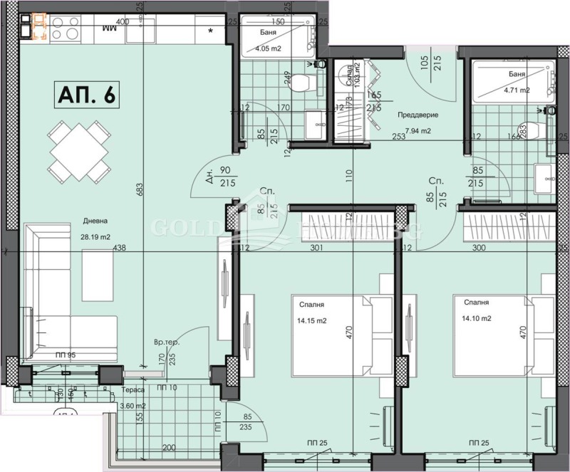 Продава 3-СТАЕН, гр. Пловдив, Гагарин, снимка 3 - Aпартаменти - 49296774