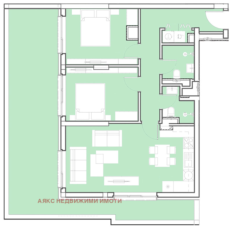 In vendita  2 camere da letto Sofia , Mladost 4 , 98 mq | 30455996