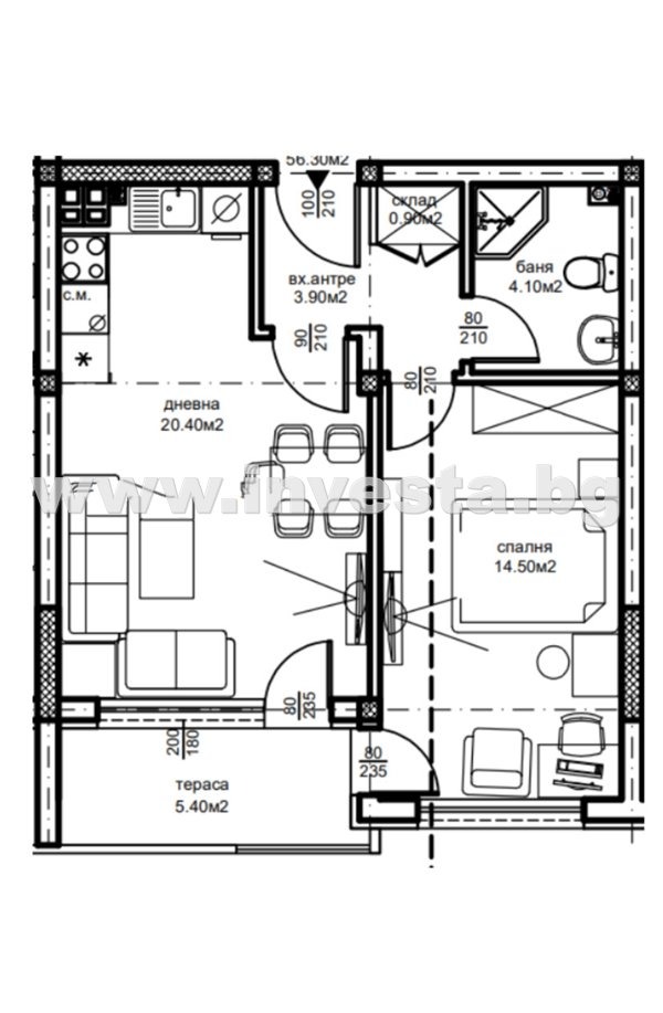 Продава  2-стаен град Пловдив , Южен , 57 кв.м | 53575377 - изображение [6]