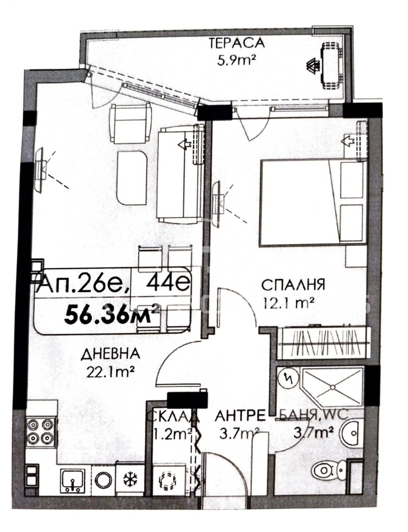 Продава 2-СТАЕН, гр. Бургас, област Бургас, снимка 1 - Aпартаменти - 47258007