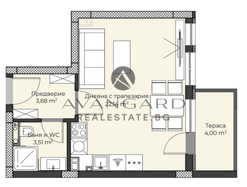 En venta  Estudio Plovdiv , Jristo Smirnenski , 48 metros cuadrados | 93579121