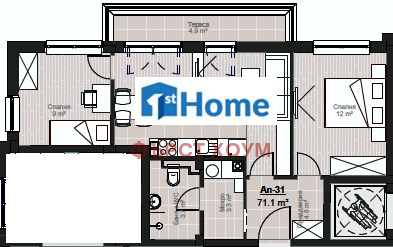 Продава 3-СТАЕН, гр. София, Студентски град, снимка 11 - Aпартаменти - 47742434