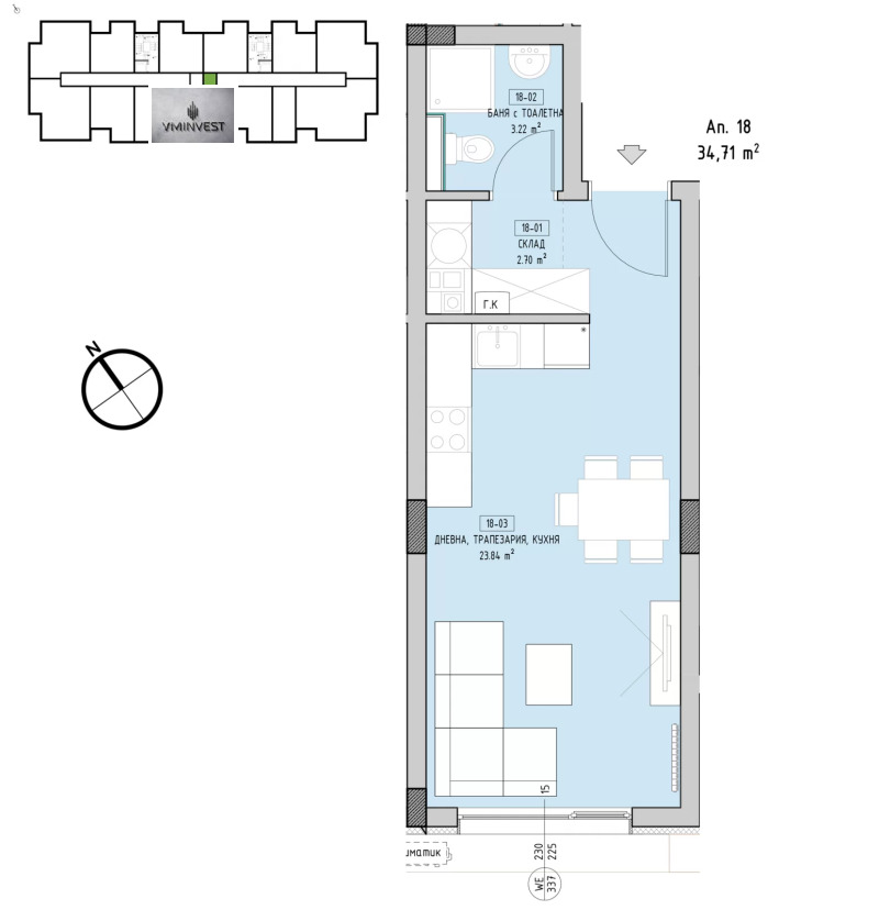Продава 1-СТАЕН, гр. София, Малинова долина, снимка 6 - Апартаменти - 53231929