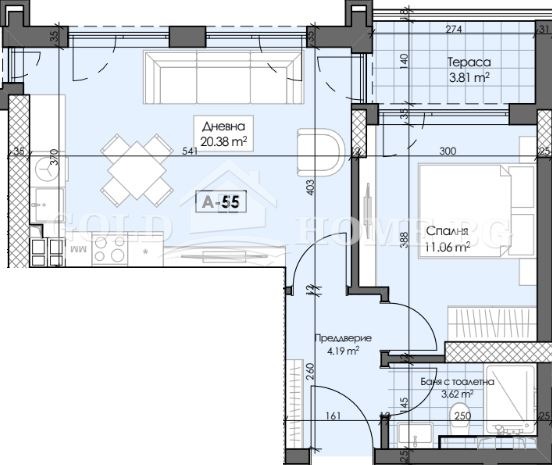 Zu verkaufen  1 Schlafzimmer Plowdiw , Gagarin , 61 qm | 70458978 - Bild [6]