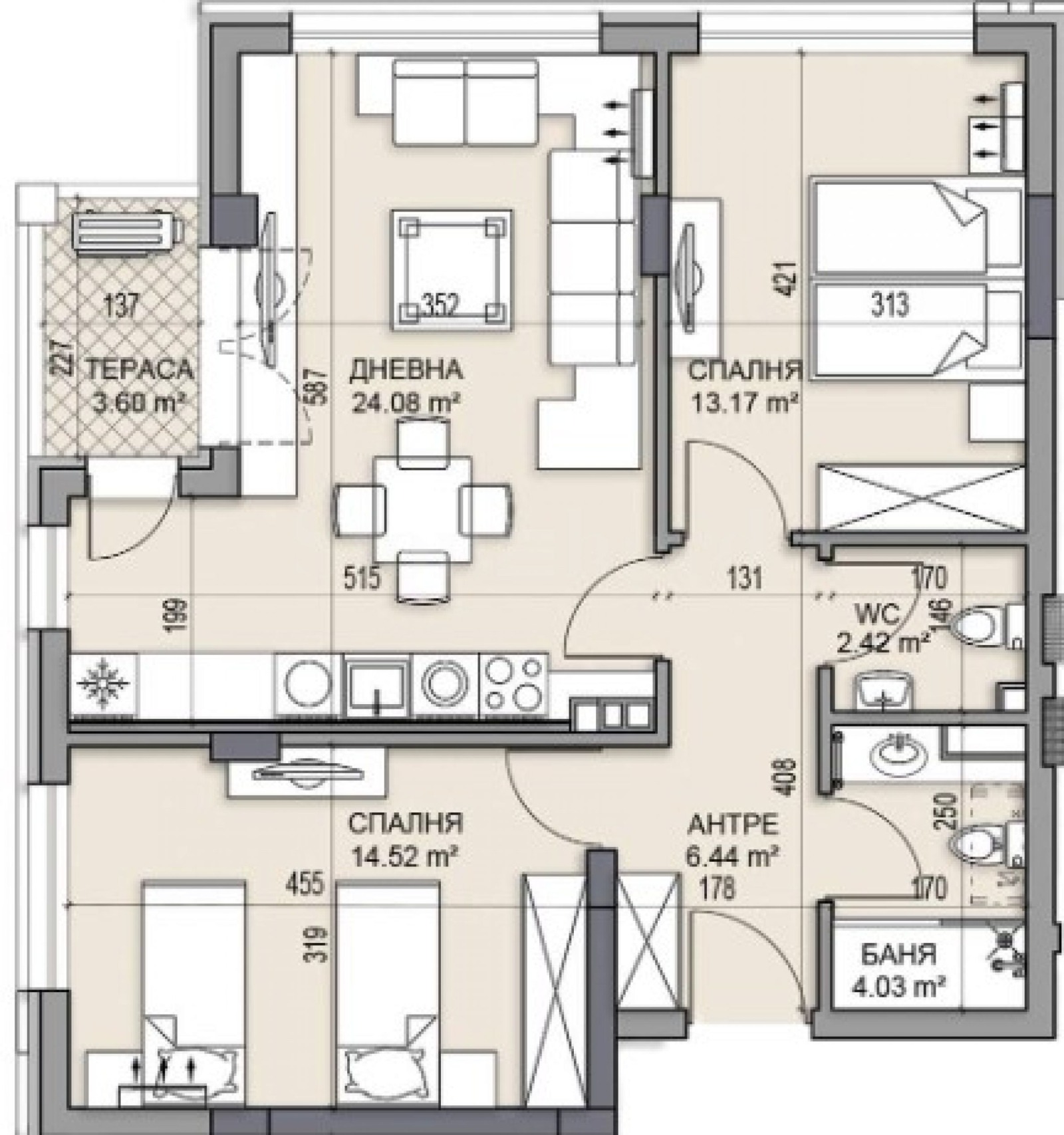 Продава 3-СТАЕН, гр. Пловдив, Гагарин, снимка 2 - Апартаменти - 53154344