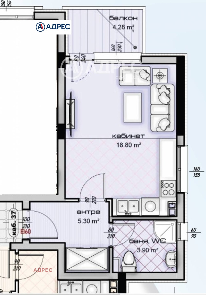 Продаја  1 спаваћа соба Варна , Владислав Варненчик 1 , 50 м2 | 36963448 - слика [4]