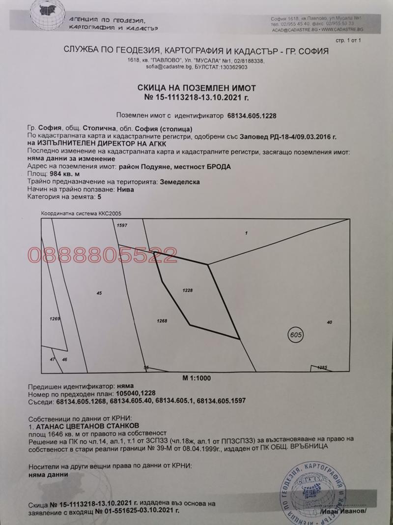 Продава ЗЕМЕДЕЛСКА ЗЕМЯ, гр. София, област София-град, снимка 2 - Земеделска земя - 53997903