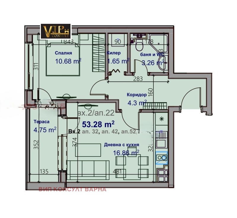 In vendita  1 camera da letto Varna , Mladost 2 , 64 mq | 62158999 - Immagine [7]