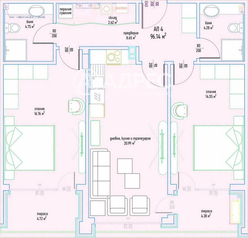 Продава 3-СТАЕН, гр. София, Малинова долина, снимка 3 - Aпартаменти - 48416759