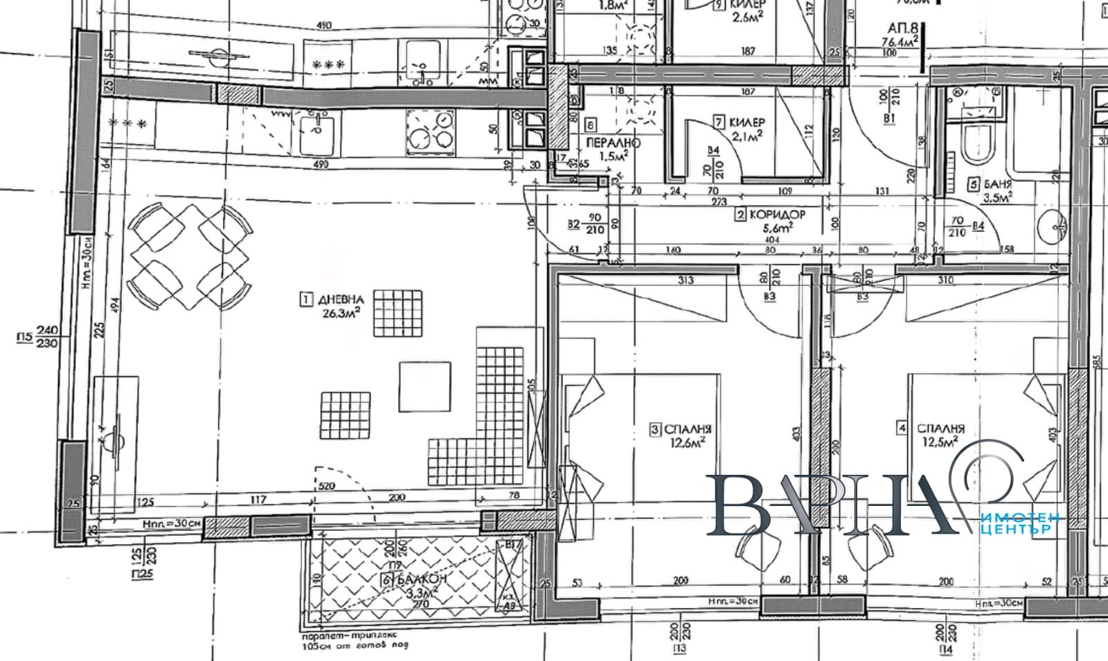 Продава 3-СТАЕН, гр. Варна, Бриз, снимка 3 - Апартаменти - 55059709
