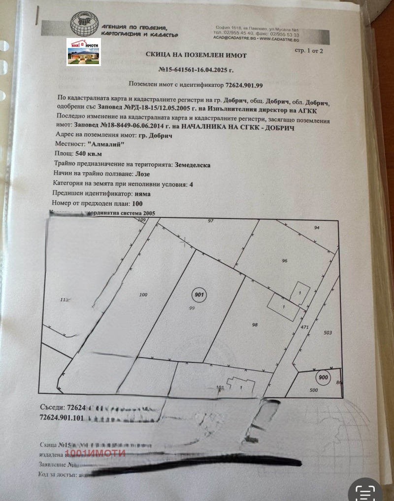 Продава  Парцел град Добрич , в.з. Лозята , 540 кв.м | 80714697 - изображение [2]