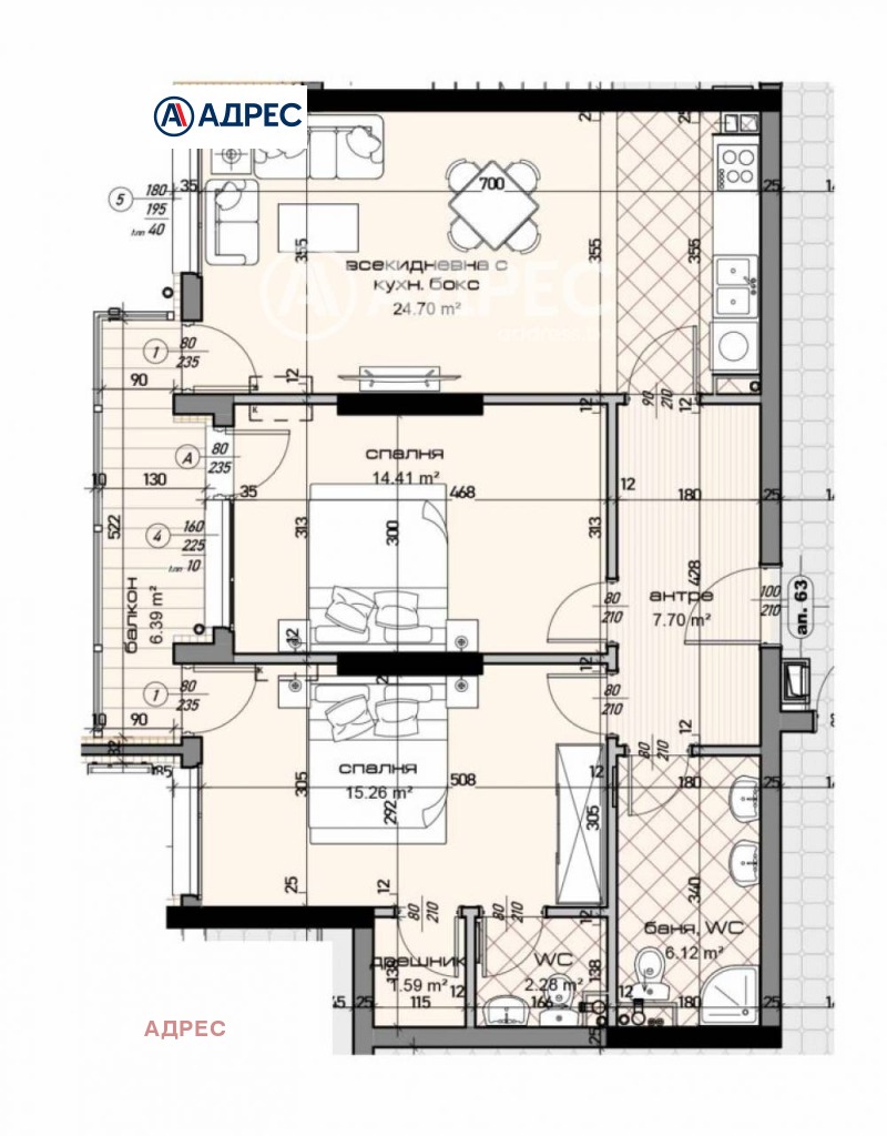 En venta  2 dormitorios Varna , Mladost 1 , 110 metros cuadrados | 49531231