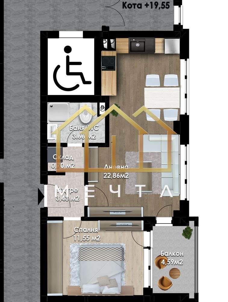 À venda  1 quarto Plovdiv , Iujen , 72 m² | 85388628 - imagem [2]