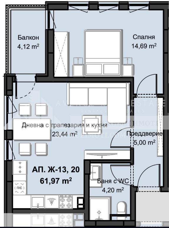 À venda  1 quarto Plovdiv , Hristo Smirnenski , 79 m² | 88569346 - imagem [2]