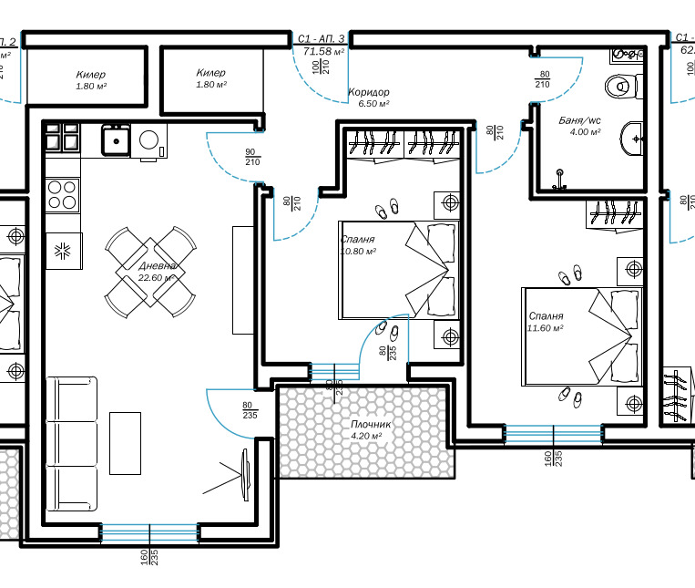 De vânzare  2 dormitoare Varna , m-t Alen mac , 78 mp | 22730332 - imagine [5]